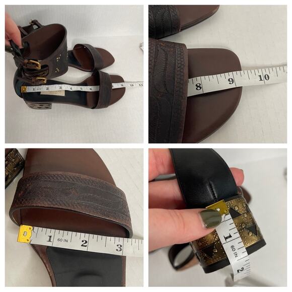 Valentino Leather Studded Ankle Cuff Sandals EU 36/US 6 - Picture 11 of 13